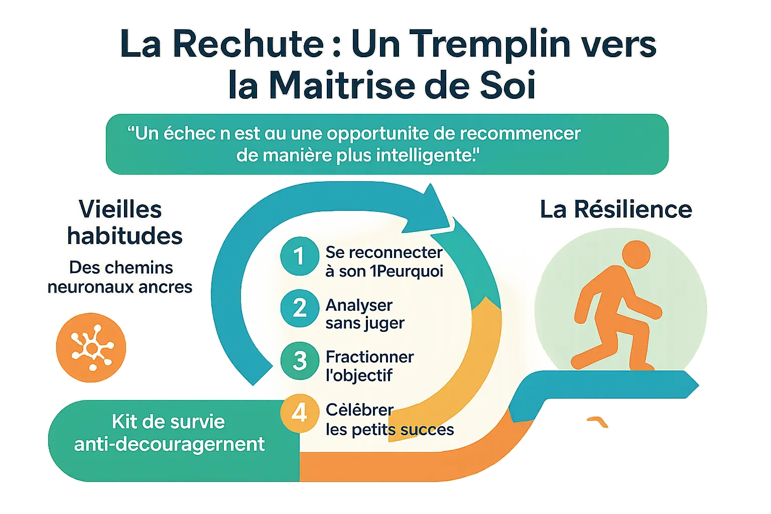 Illustration sur la gestion des rechutes dans le processus de changement personnel